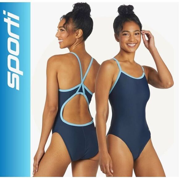 Sporti Thin Strap One Piece Swimsuit - Picture 1 of 6